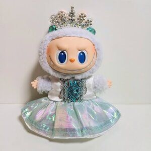 Disney Princess Frozen Elsa Dress with Crown Labubu Outfit